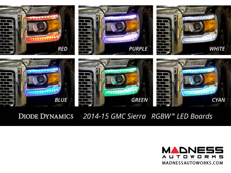 GMC Sierra Multicolor DRL LED Boards - Multicolor and White